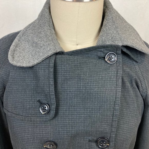 Plaid double breasted trench w/ wool insert + belt - Picture 2 of 6